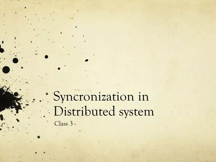 syncronization in distributed system