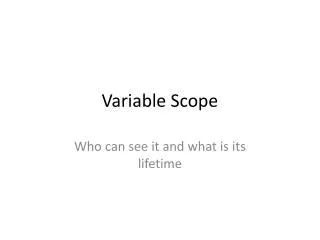 Variable Scope