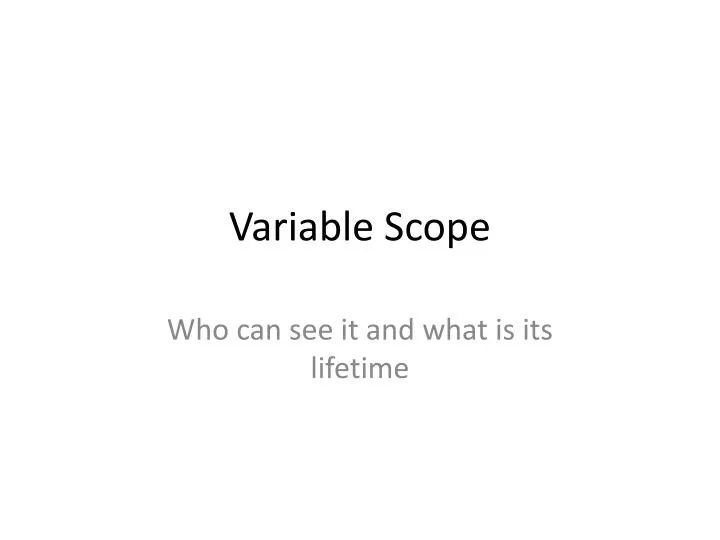 variable scope
