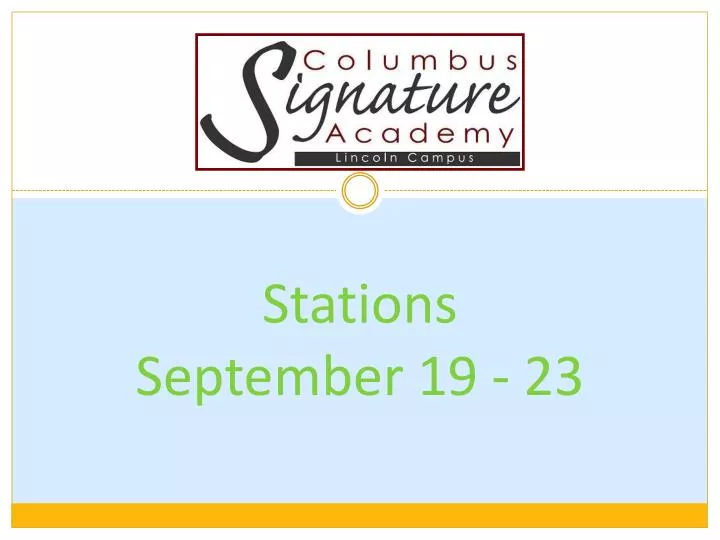 stations september 19 23