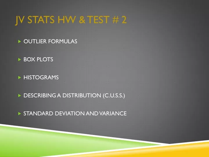 jv stats hw test 2