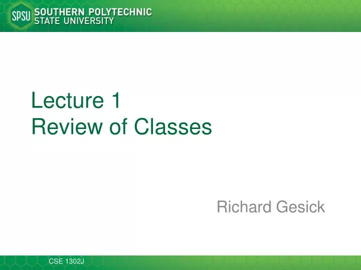 lecture 1 review of classes