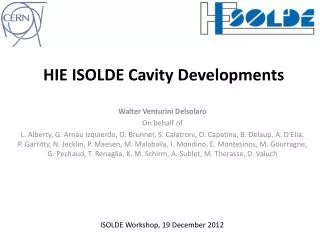 HIE ISOLDE Cavity Developments