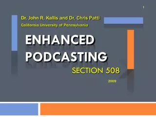 Enhanced Podcasting section 508
