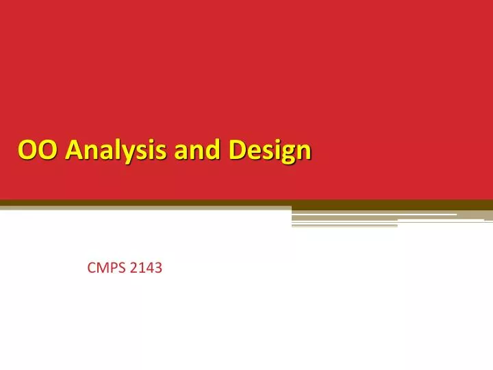 oo analysis and design