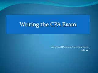 Writing the CPA Exam