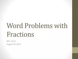 Word Problems with Fractions