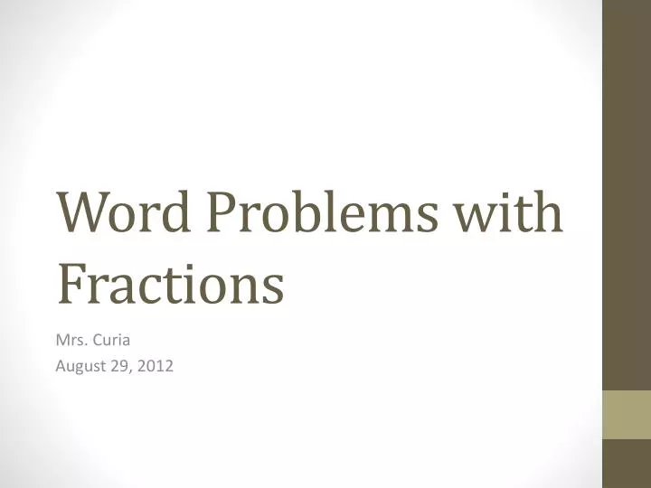 word problems with fractions