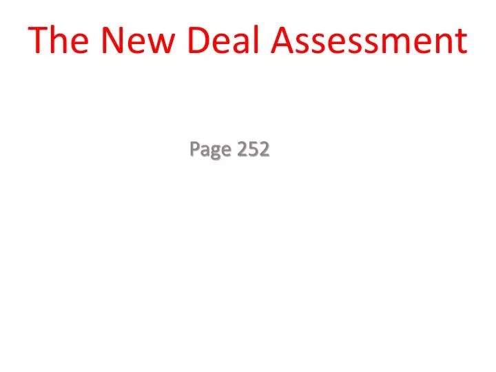 the new deal assessment