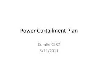 Power Curtailment Plan