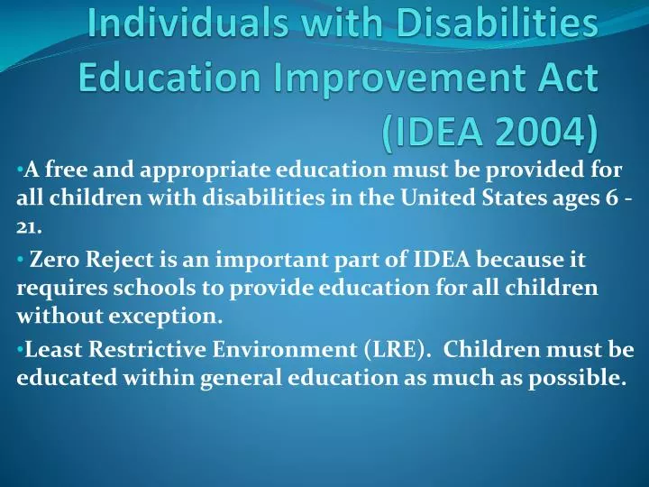 individuals with disabilities education improvement act idea 2004
