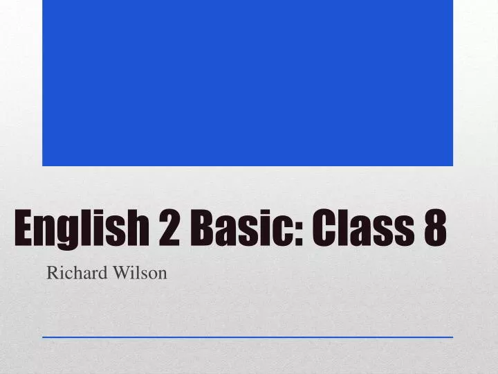 english 2 basic class 8