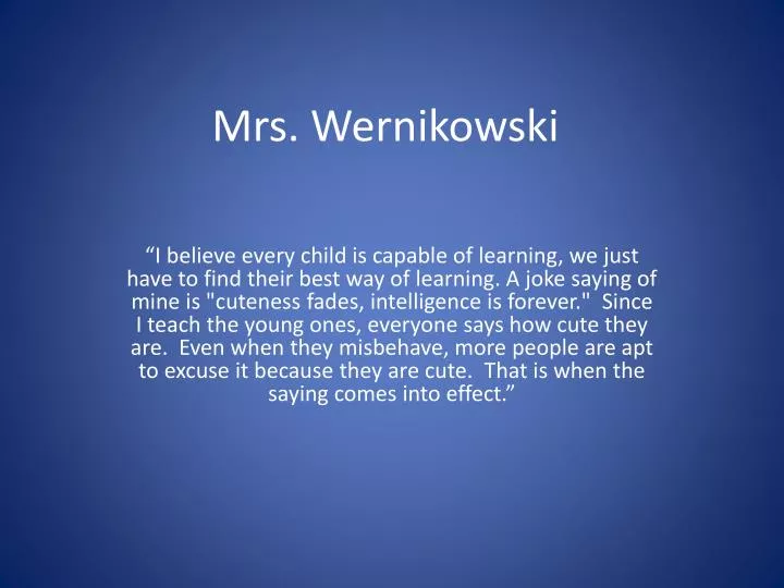 mrs wernikowski