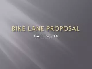 Bike Lane Proposal