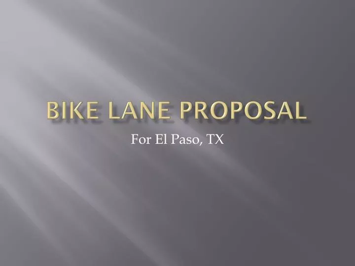 bike lane proposal