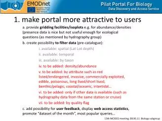 1. make portal more attractive to users