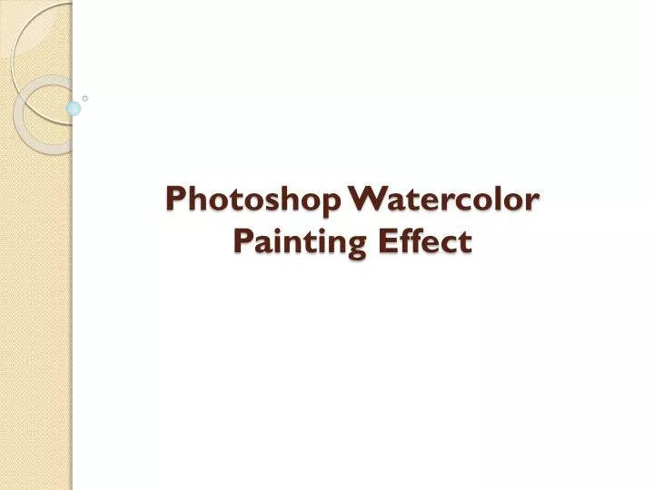 photoshop watercolor painting effect