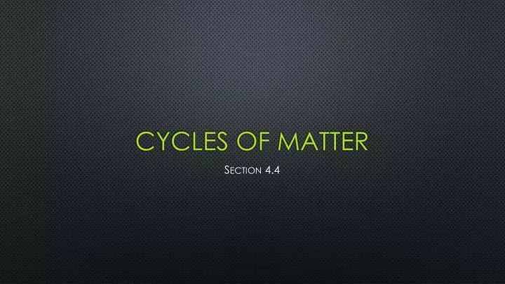 cycles of matter