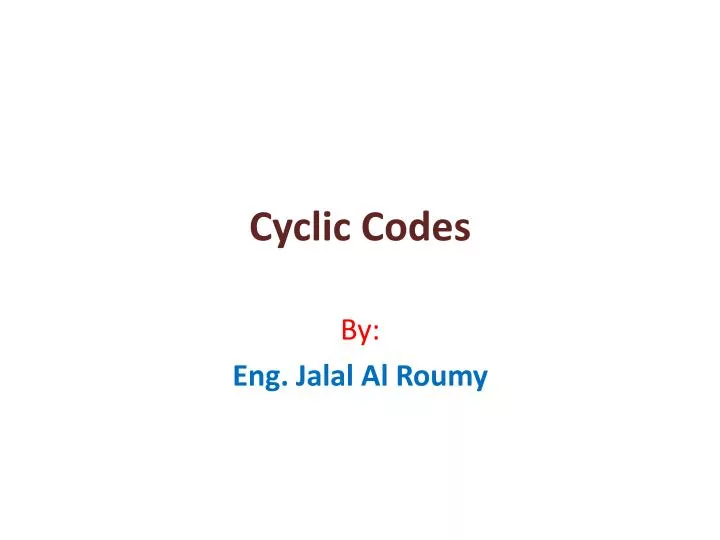 cyclic codes