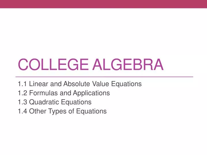 college algebra