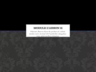 Module 2 Lesson 12