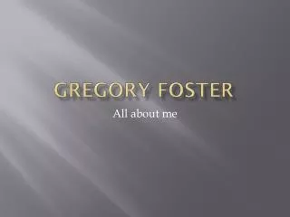 gregory foster