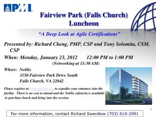 Fairview Park (Falls Church) Luncheon