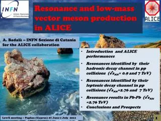 Resonance and low -mass vector meson production in ALICE