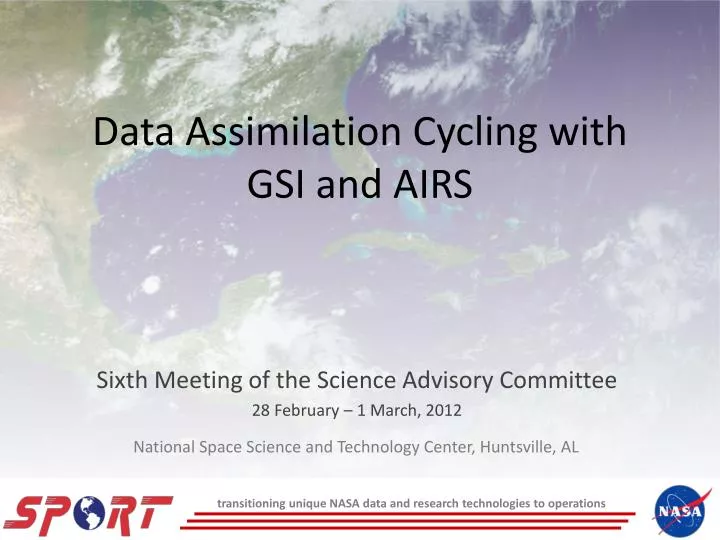 data assimilation cycling with gsi and airs