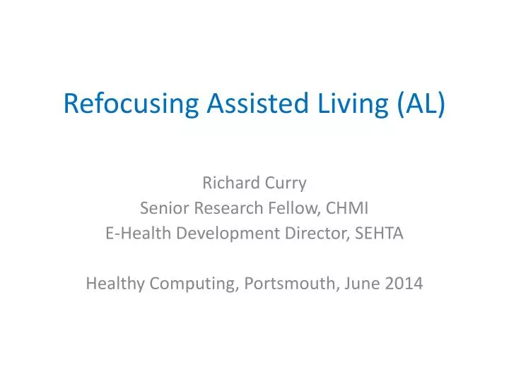 refocusing assisted living al
