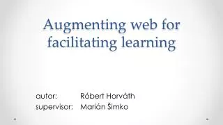 augmenting web for facilitating learning