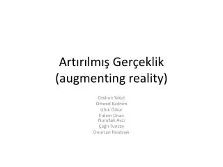 art r lm ger eklik augmenting reality