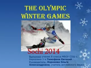 The Olympic Winter Games