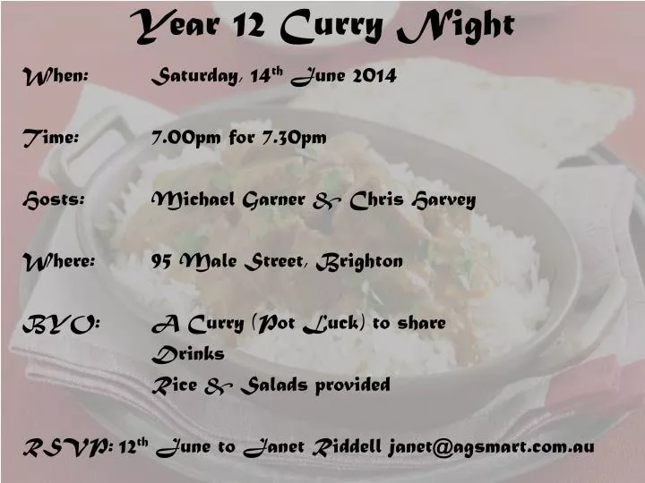 year 12 curry night
