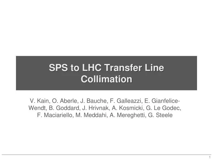 sps to lhc transfer line collimation