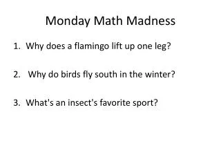 Monday Math Madness