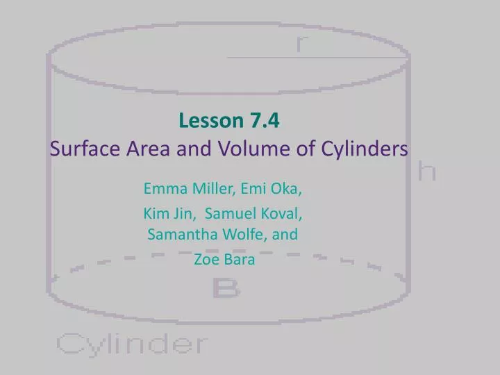 lesson 7 4 surface area and volume of cylinders