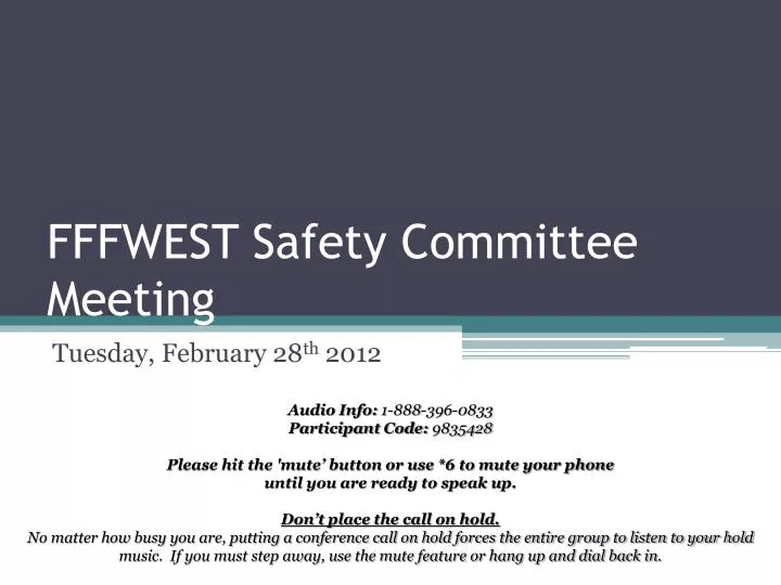 fffwest safety committee meeting