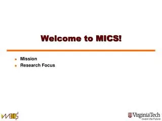Welcome to MICS!