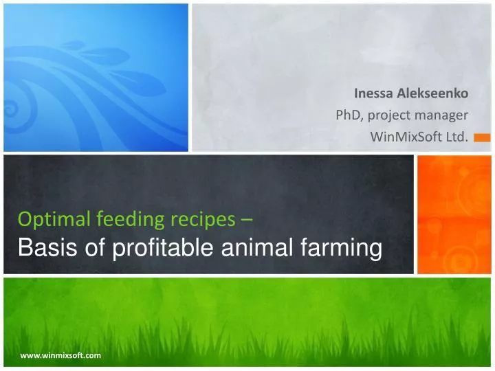optimal feeding recipes basis of profitable animal farming