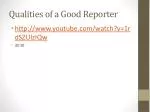 Qualities of a Good Reporter