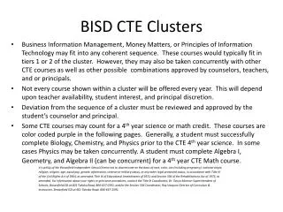 BISD CTE Clusters