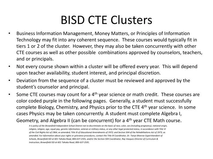 bisd cte clusters