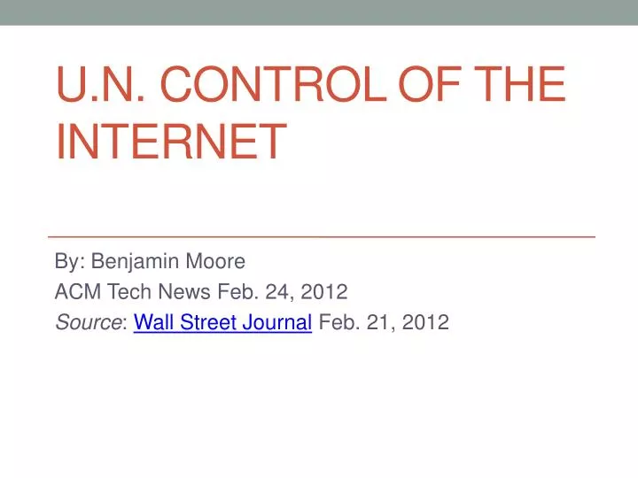 u n control of the internet