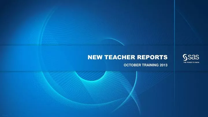 new teacher reports