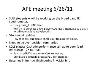 APE meeting 6/26/11