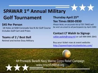 SPAWAR 1 st Annual Military Golf Tournament