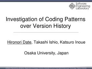 Investigation of Coding Patterns over Version History