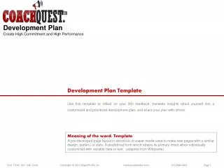 Development Plan Template