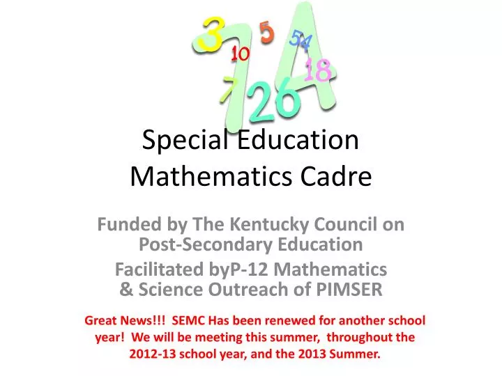 special education mathematics cadre